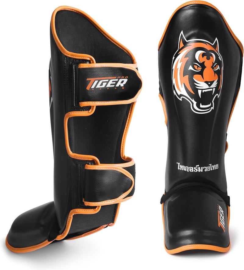 Tiger Pro Shin Guards MMA Martial Arts, Muay Thai, Kickboxing, Leg Instep Protection Pads, Kicking, Sparring, Training Gear, Karate, Boxing, Taekwondo - Unisex (Medium/Large/Extra Large) - Image 2